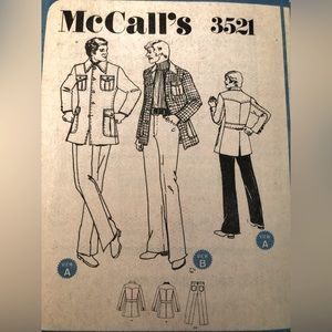 VTG 70s /30s men's leisure suit, McCall's uncut, sewing pattern men's size 40